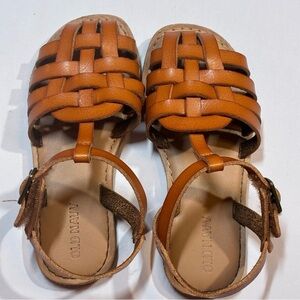 Old Navy Toddler Tan Faux Leather Woven Sandals Size 8